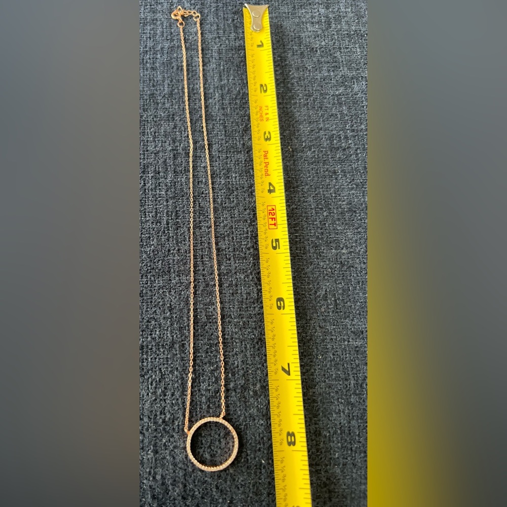 Rose Gold tone Necklaces 15” Circle